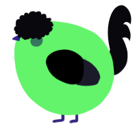 A plum and white chicken