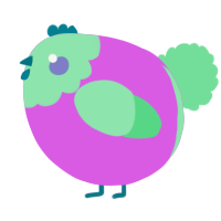 A orchid and spring chicken with a head pattern