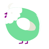 A spring and white chicken with a head pattern