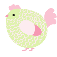 A apple and rose chicken with a lace pattern