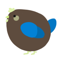 A bark and sapphire chicken
