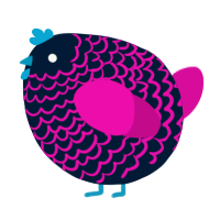 A tumblr and fuchsia chicken with a lace pattern