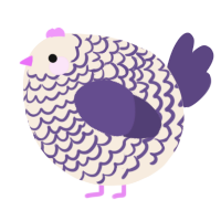 A cream and overcast chicken with a lace pattern