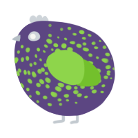 A overcast and grass chicken with a speckle pattern