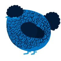 A sapphire and tumblr chicken with a double-lace pattern