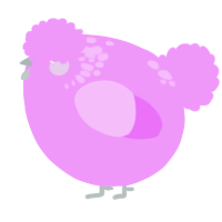 A lavender chicken with a neck-speckle pattern