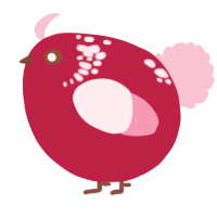 A crimson and rose chicken with a neck-speckle pattern