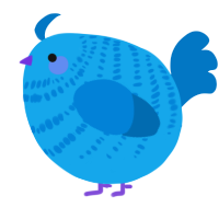 A sky and sapphire chicken with a bar pattern