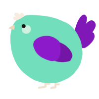 A mint and violet chicken