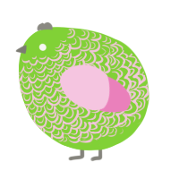 A grass and pink chicken with a double-lace pattern