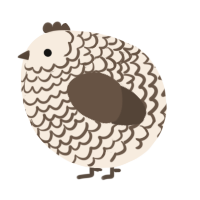 A cream and bark chicken with a lace pattern
