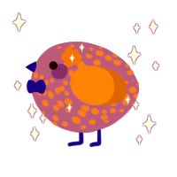 A lilac and brown chicken with a speckle pattern