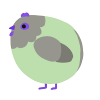 A gluppy and ash chicken with a head pattern