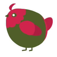 A olive and crimson chicken with a head pattern