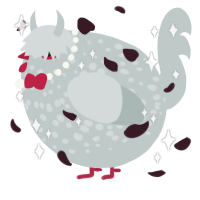 A silver chicken with a speckle pattern