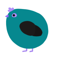 A teal and sable chicken