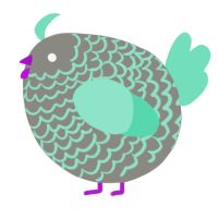 A ash and mint chicken with a lace pattern