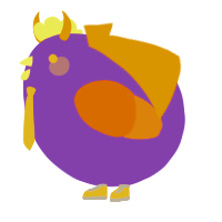 A chartreuse and sapphire chicken
