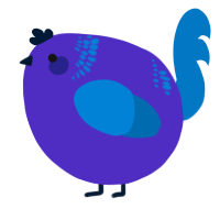 A indigo and sapphire chicken with a neck-band pattern