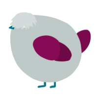 A silver and wine chicken