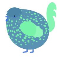 A brown and wine chicken with a speckle pattern