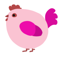 A rose and fuchsia chicken