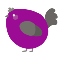 A plum and grey chicken