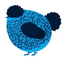 A sky and tumblr chicken with a double-lace pattern