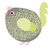 A ash and lemon chicken with a double-lace pattern
