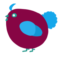 A maroon and sky chicken