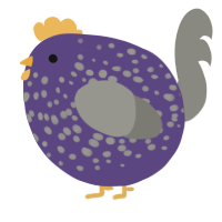 A overcast and ash chicken with a speckle pattern