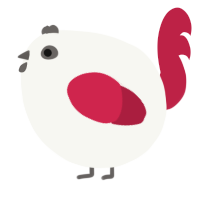 A white and crimson chicken