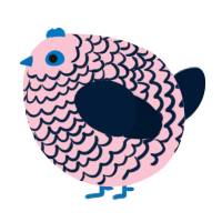 A rose and tumblr chicken with a lace pattern