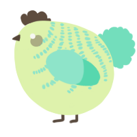 A apple and mint chicken with a half-bar pattern