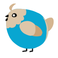 A cerulean and beige chicken with a head pattern