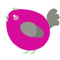 A fuchsia and ash chicken