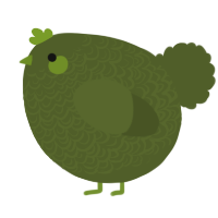 A olive chicken with a double-lace pattern