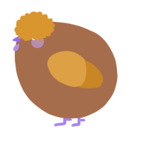 A brown and orange chicken