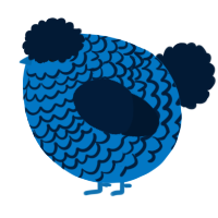 A sapphire and tumblr chicken with a lace pattern