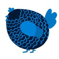 A tumblr and sapphire chicken with a lace pattern