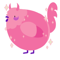 A pink chicken with a head pattern