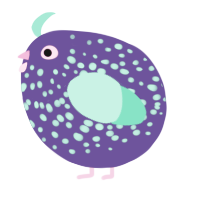 A overcast and mint chicken with a speckle pattern