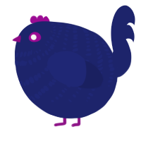 A navy chicken with a bar pattern