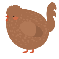 A brown chicken with a speckle pattern