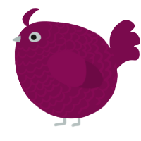 A wine chicken with a lace pattern