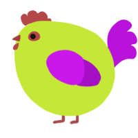 A lime and amethyst chicken