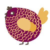 A wine and honey chicken with a lace pattern