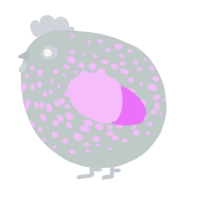 A silver and lavender chicken with a speckle pattern