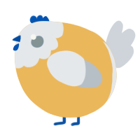 A honey and mist chicken with a head pattern