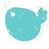 A sky and cerulean chicken with a head pattern